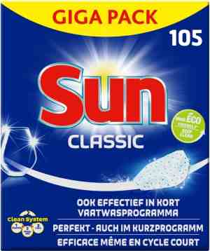 Foto: Sun classic normaal vaatwastabletten 6 x 105 tabletten voordeelverpakking