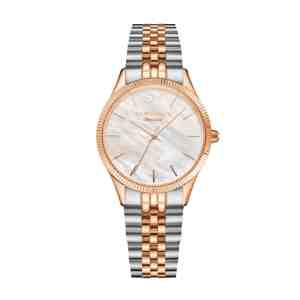 Foto: Sj watches meaux dames horloge zilverkleurig ros   horloges voor vrouwen 32mm met seashell wijzerplaat   zilveren ros dames horloge