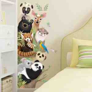 Foto: Muursticker dieren verticaal wanddecoratie muurdecoratie slaapkamer kinderkamer babykamer jongen meisje decoratie sticker