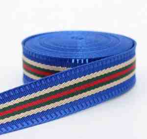 Foto: 5 meter fancy gestreepte tassenband breedte 30mm kleur 49 blauw