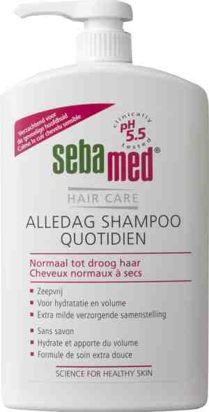 Foto: Sebamed alledag shampoo   voor dagelijks wassen en verzorging van het haar   voor hydratatie glans en volume   met plantaardige bestanddelen   dispenser   1 liter