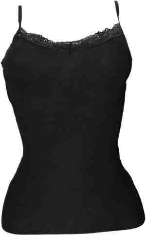 Foto: Brc mode comfortabel dames onderhemd met verstelbare bandjes spaghetti band kant duurzaam onderhemden zwart maat l ondergoed 1 st