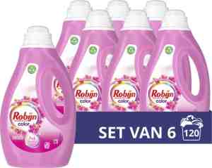 Foto: Robijn color pink sensation vloeibaar wasmiddel   6 x 20 wasbeurten   voordeelverpakking