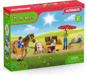 Foto: Schleich farm world   mobiele farmstand   speelfigurenset   kinderspeelgoed voor jongens en meisjes   3 tot 8 jaar   27 onderdelen