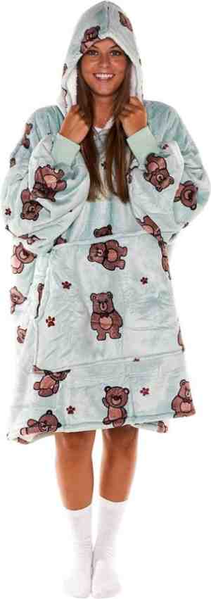 Foto: Noony beary oversized hoodie deken   plaids met mouwen   fleece deken met mouwen   ultrazachte binnenkant   hoodie blanket   snuggie   one size fits all