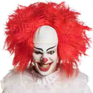 Foto: Boland   pruik horror clown rood   afro   kort   mannen   clown   halloween en horror