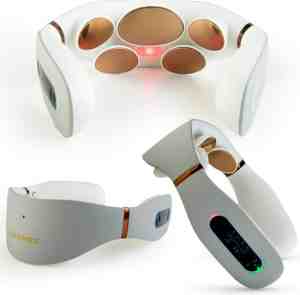 Foto: Fambz ultimate pro v2 infrarood nekmassage apparaat space grijs   5 verschillende massages met 16 snelheden   vernieuwd ontwerp   massagekussen