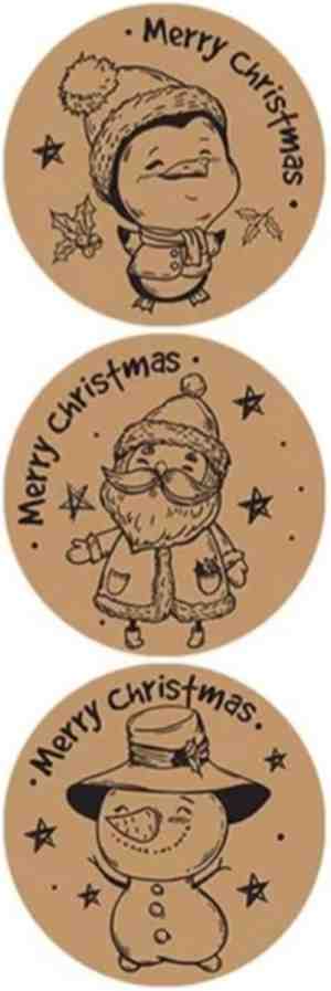 Foto: Kerst stickers merry christmas 50 stuks multiplaza 4 soorten promoten bedrijf groet bedankje webshop pakket post kado