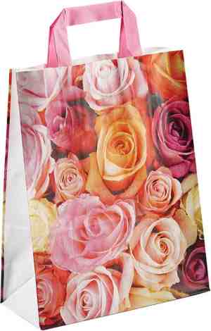 Foto: 25 x papieren cadeau draagtassen geschenk verpakking zakjes bloemen design millefiori 22 10 x 28 cm