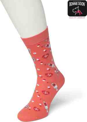 Foto: Bonnie doon dames sokken met medische print maat 36 42 roze thema sokken ziekenhuis dokter cadeau sokken zacht katoen met gladde teennaad comfortabel perfect cadeau strawberry pink bt991116 3