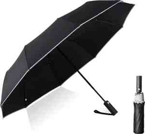 Foto: Compacte paraplu stormbestendig met automatisch open mechanisme draagbare paraplu met uv bescherming 50 kleine stabiele opvouwbare zakparaplu tefloncoating ergonomische handgreep paraplu
