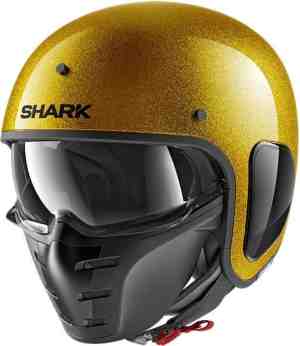 Foto: Shark s drak blank glitter goud jethelm motorhelm maat xxl