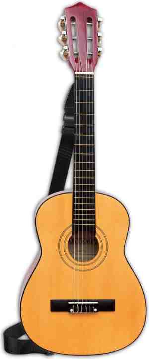 Foto: Bontempi gitaar schouderband 6 snaren bruin 75 cm