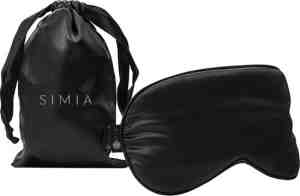 Foto: Simia premium zijden slaapmasker opbergzakje   100 verduisterend oogmasker   verstelbaar   blinddoek   zijdezacht   anti rimpel   cadeau tip   zwart