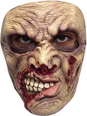 Foto: Partychimp zombie gezichts masker halloween masker voor bij halloween kostuum volwassenen eng masker   latex   one size
