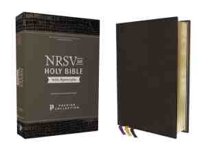 Foto: Nrsvue holy bible with apocrypha premium goatskin leather black premier collection art gilded edges comfort print