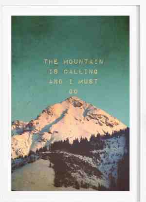 Foto: Juniqe poster in premium houten lijst mountain is calling 40 x 60