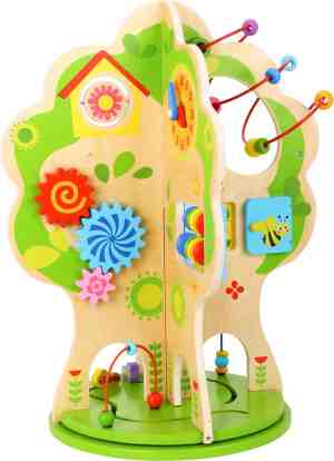 Foto: Tooky toy activiteitenboom 40 x 40 x 50 cm hout naturel groen
