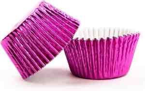 Foto: Metallic baking cups fuchsia 500 stuks 