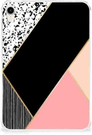Foto: Siliconen back cover apple ipad mini 6 2021 tablet hoes customize black pink shapes met doorzichte zijkanten