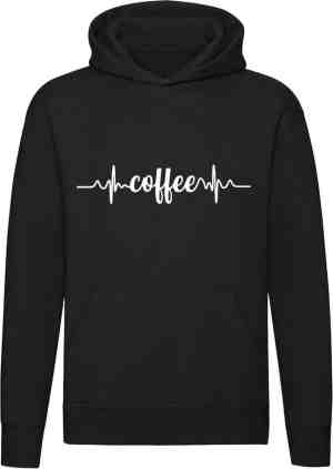 Foto: Coffee cardiogram koffie starbucks coffee unisex trui sweater hoodie capuchon zwart