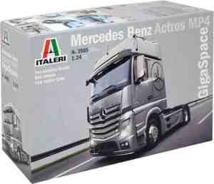 Foto: Italeri mercedes benz actros mp4 gigaspace montagekit vrachtwagenoplegger modelbouw 1 24