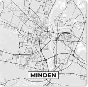 Foto: Muismat   mousepad   minden   kaart   stadskaart   duitsland   plattegrond   30x30 cm   muismatten