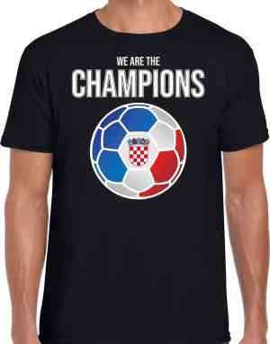 Foto: Kroatie ek wk supporter t shirt we are the champions met kroatische voetbal zwart heren l