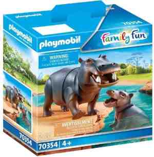 Foto: Playmobil family fun nijlpaard met baby   70354