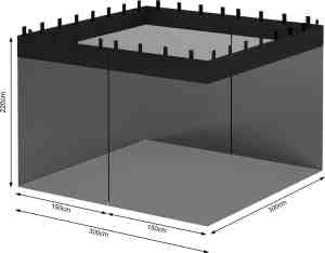 Foto: El jardin insectennet 300 x 300 paviljoen zwart muggengaas insect net muggennet mosquito vliegengaas 220cm hoog