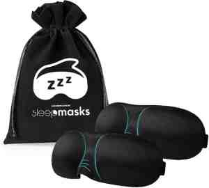 Foto: Mm brands 2 stuks luxe slaapmasker   3d ergonomisch   100 verduisterend   oog masker   nachtmasker