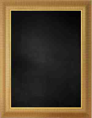 Foto: Zwart krijtbord met polystyrene lijst goud 64 x 64 cm lijstbreedte 70 mm gestreept