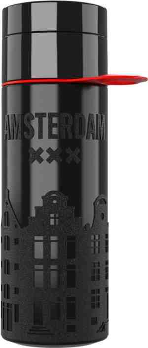 Foto: Amsterdam bottle zwart   herbruikbare drinkfles   zwart