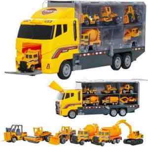 Foto: Vrachtwagen   bouwvrachtwagen   met heftruck  wals   bulldozer   cement wagen   vrachtwagen