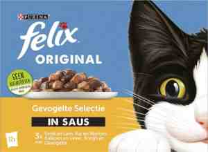 Foto: Felix original in saus   kattenvoer natvoer   gevogelte selectie   48 x 85g