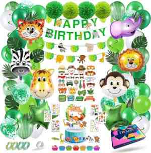 Foto: Fissaly 127 stuks jungle thema party verjaardag versiering xxl set   safari decoratie kinderfeestje   ballonnen