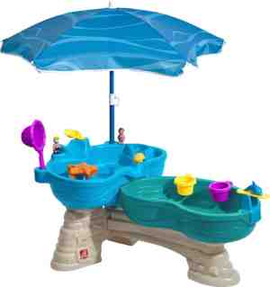 Foto: Step2 spill and splash watertafel   met 11 accessoires en parasol   waterspeelgoed voor kind   activiteitentafel met water voor de tuin buiten