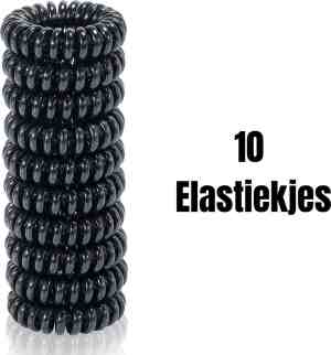 Foto: 10 haarelastiekjes zonder metaal anti beschadiging zwart