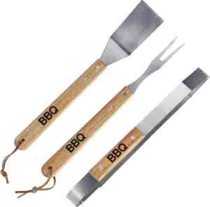 Foto: Bbq collection barbecuegereedschap   3 stuks   tang spatel vork   roestvrij staal