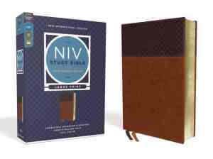 Foto: Niv study bible fully revised edition  niv study bible fully revised edition study deeply  believe wholeheartedly  large print leathersoft brown red letter comfort print