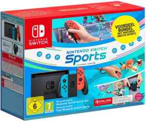 Foto: Nintendo switch console   nintendo switch sports 3 maanden online lidmaatschap bundel   blauw rood