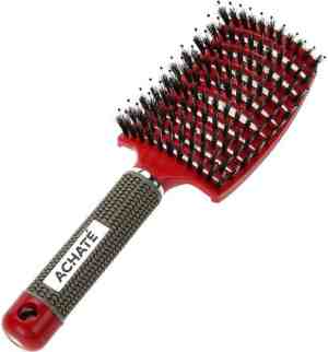 Foto: Achat anti klit haarborstel   curved   vernieuwde kwaliteit   detangle brush   rood