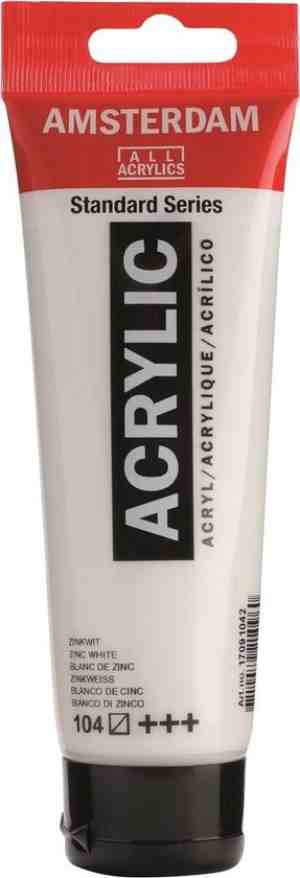 Foto: Amsterdam standard acrylverf tube 120ml   104   zinkwit   transparant