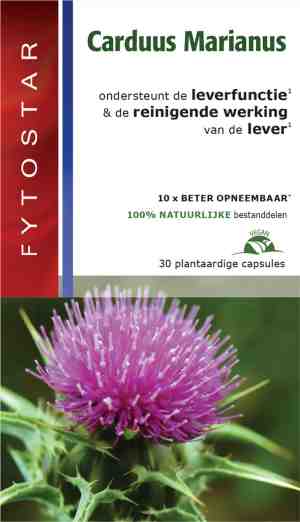 Foto: Fytostar carduus marianus supplement gezonde leverfunctie met vitamine e en mariadistel 30 capsules