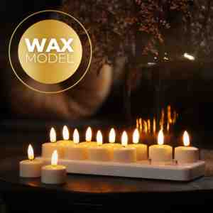 Foto: Kenn 3d wax oplaadbare waxinelichtjes   met afstandsbediening   40 branduren   12 stuks   timerfunctie   veilig duurzaam   realistische nep kaarsen   theelichtjes   horeca kaarsen   kerstverlichting   led kaarsen oplaadbaar