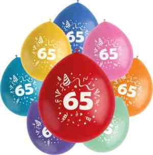 Foto: Folat   ballonnen color pop 65 jaar 23 cm   8 stuks