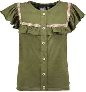 Foto: Meisjes blouse fancy ruffel olive