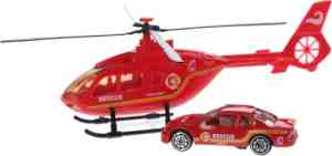 Foto: Toi toys rescue team set helikopter met auto rood brandweer