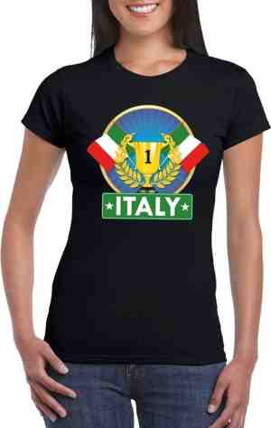 Foto: Zwart italie supporter kampioen shirt dames s