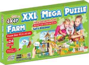 Foto: Akar toys   farm   puzzel xxl puzzel speelmat speelgoed met gratis app   91 5x61cm   24st